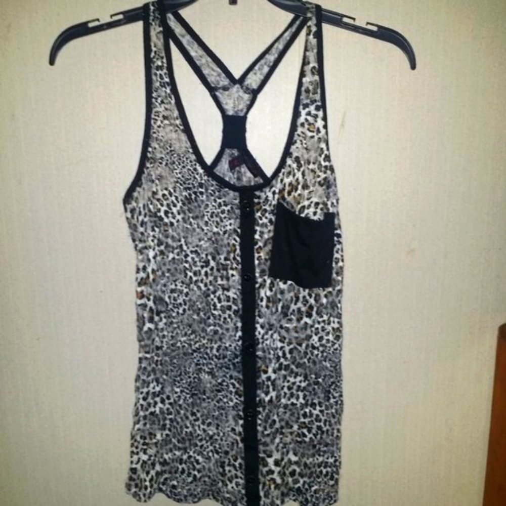 Sheer Cheetah Print Tank Top Medium